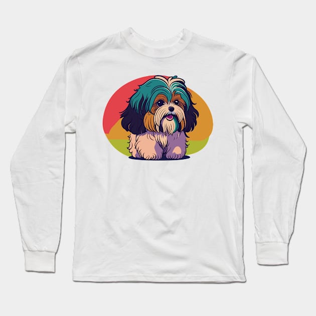 Havanese Portrait Long Sleeve T-Shirt by SpriteGuy95